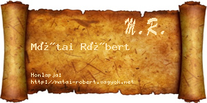 Mátai Róbert névjegykártya